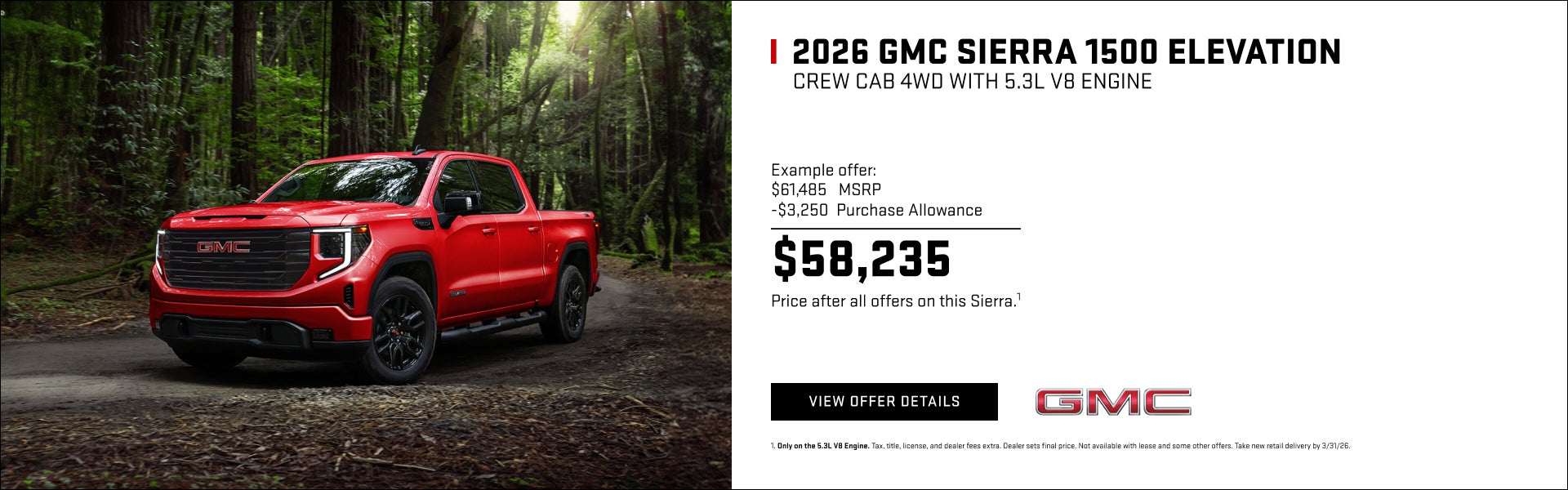 Example offer: 
$61,485 MSRP 
$3,250 Purchase Allowance
$58,235 Price after all offers on this Si...