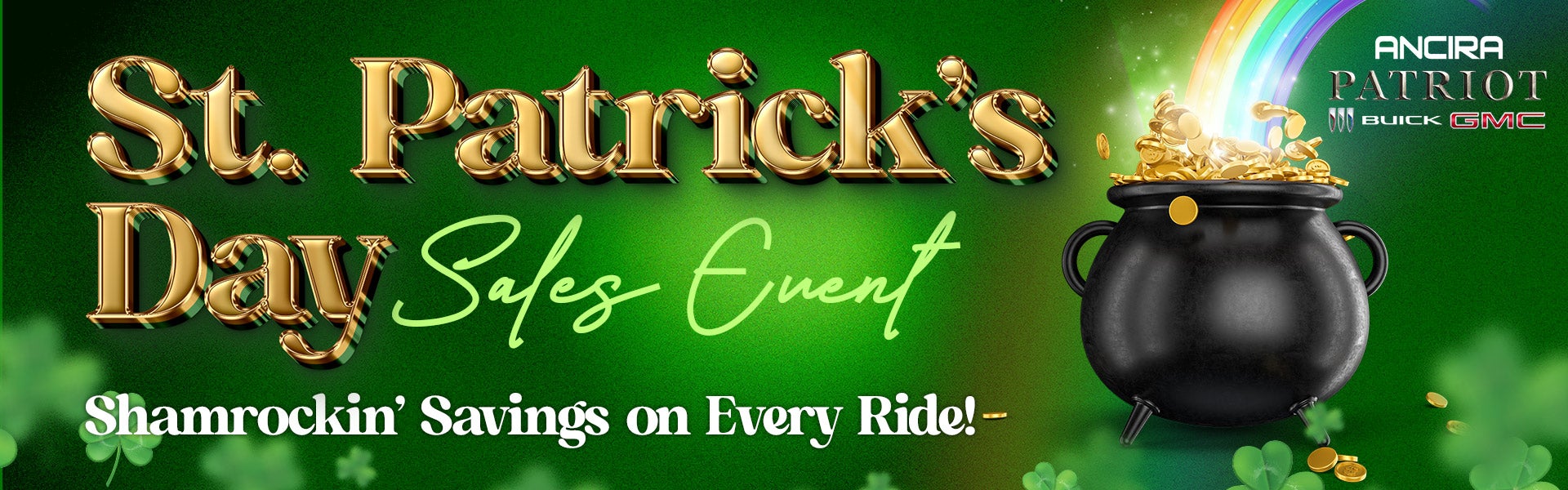 Promotional banner for ANCIRA’s “St. Patrick’s Day Sales Eve