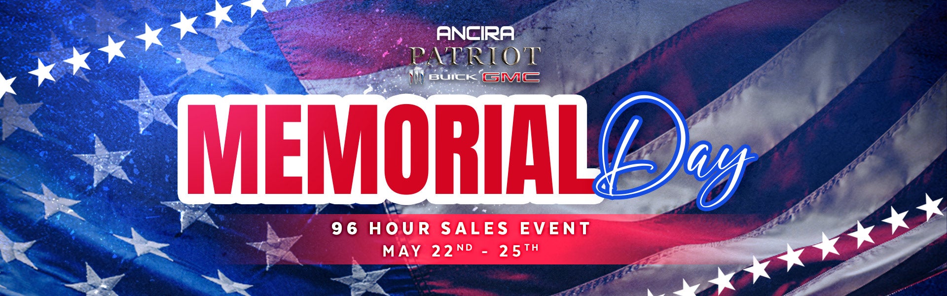 Promotional graphic for Ancira Memorial Day sales event