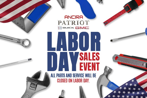 Ancira Labor Day Sales Event banner with tools
